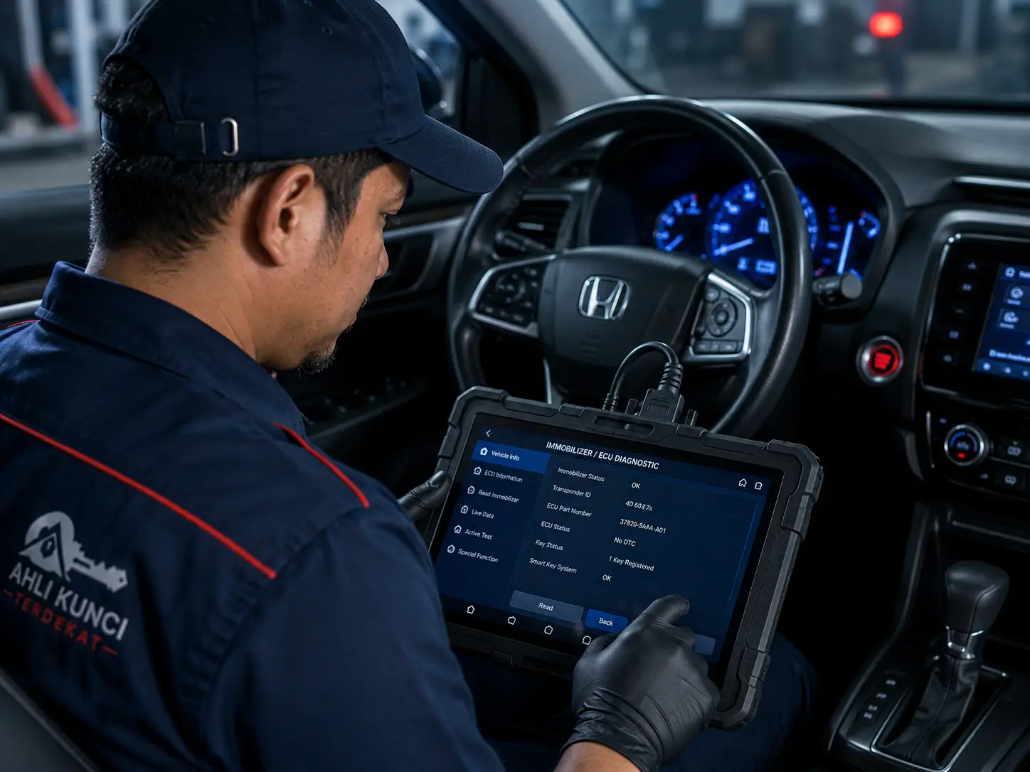 Teknisi Membaca Data Kendaraan
