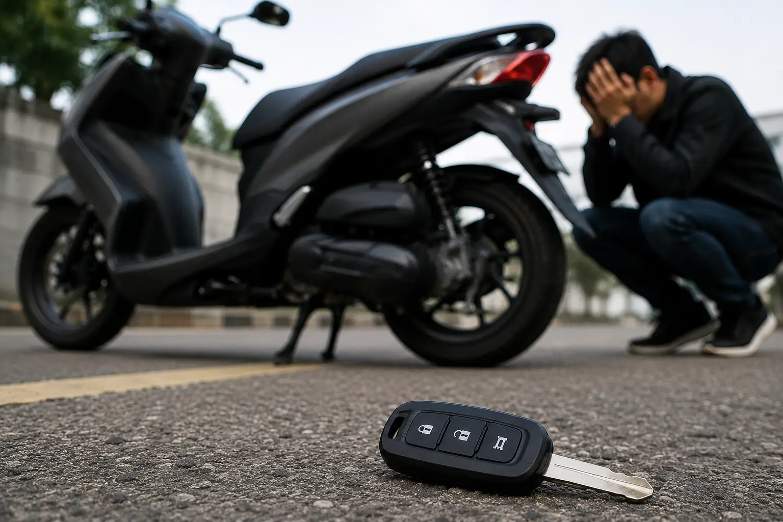 Kunci Keyless Motor Hilang