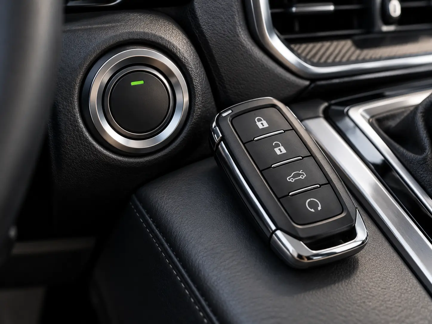 Tombol start stop mobil sebagai ilustrasi sistem smart key